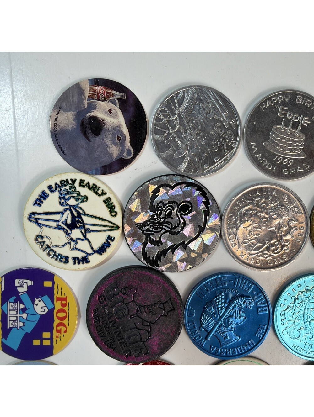 Lot Of 63 Pogs Slammers Solid Metal Plastic Cardboard Many Styles Big Value!! - Picture 2 of 14